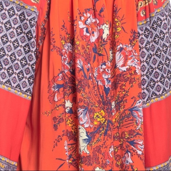 Free People Positano Print Blouse Size Small - Picture 5 of 6